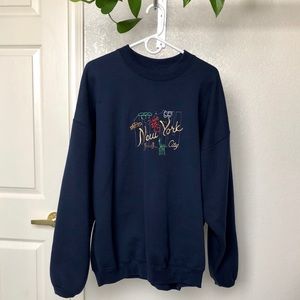 Vintage Embroidered New York Oversized Sweater